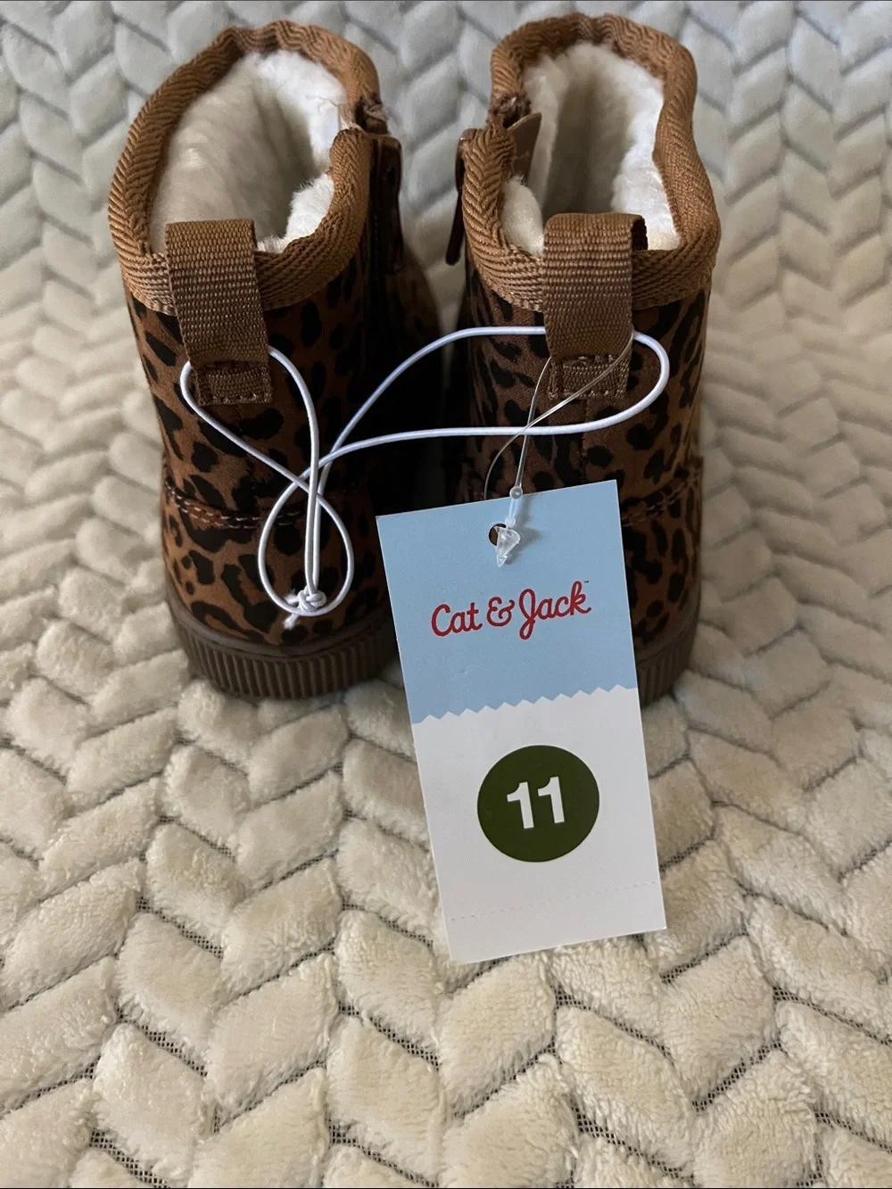 Cat & Jack Kids Leopard Print Brown Ankle Boots